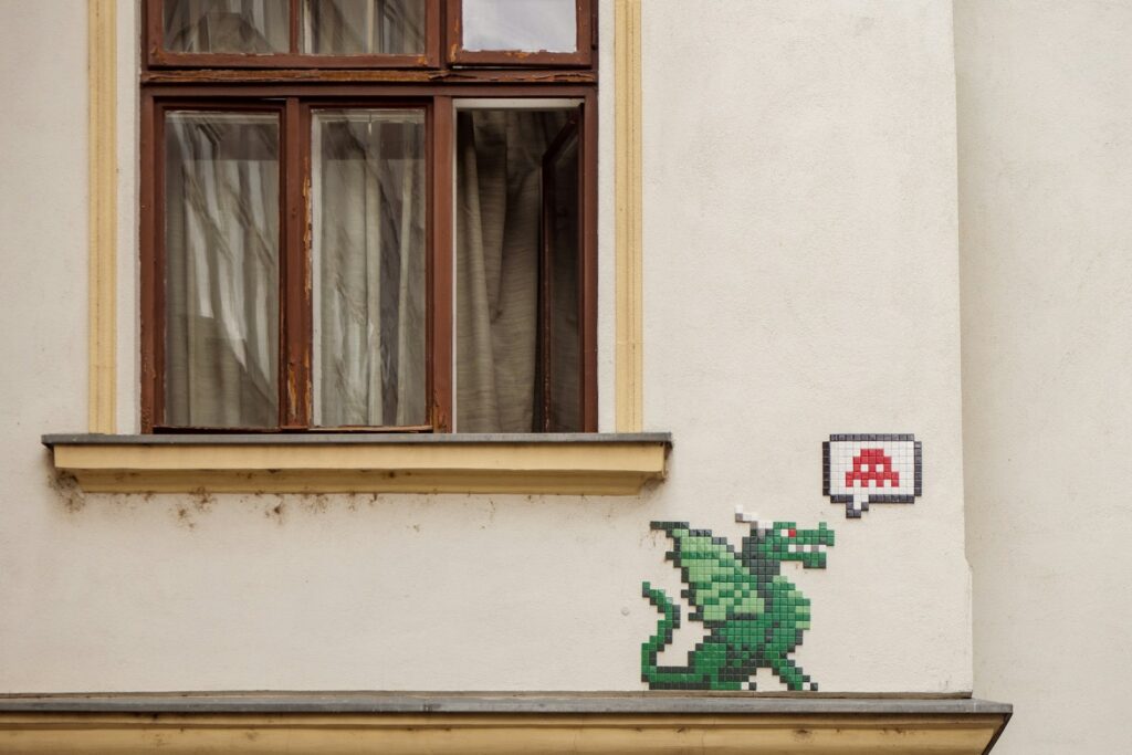 a window with a sign on it